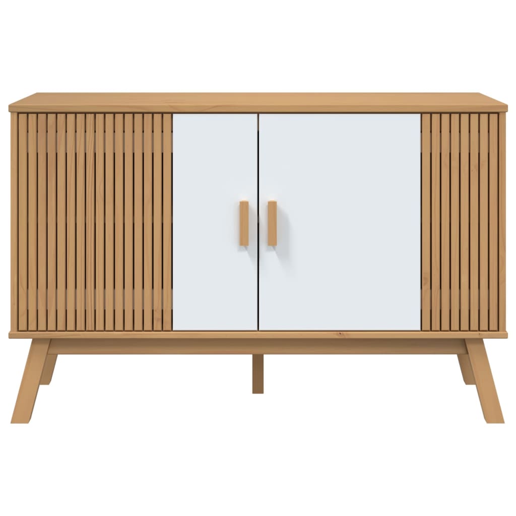 Skjenk Hvit og Brun OLDEN 114x43x73,5 cm heltre furu