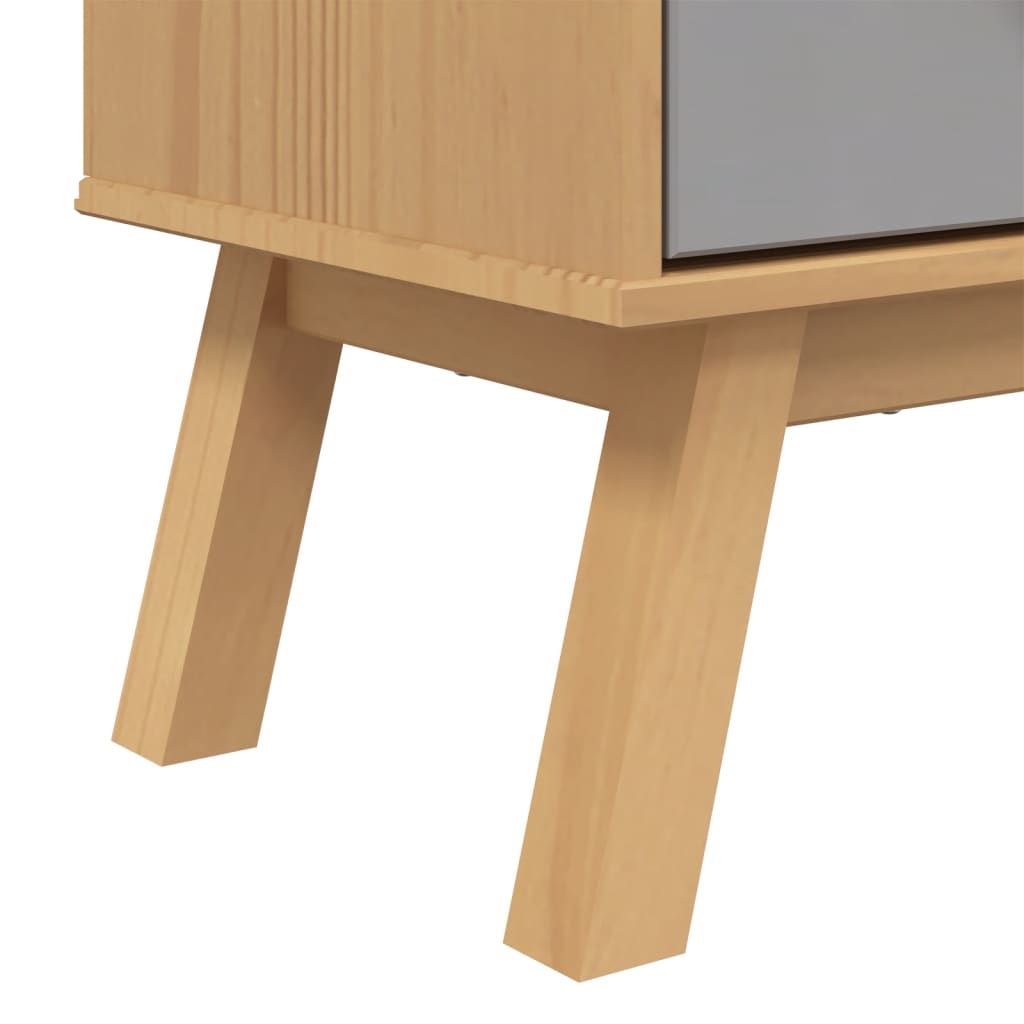 Bokhylle Grå 4 etasjer OLDEN og Brun heltre furu