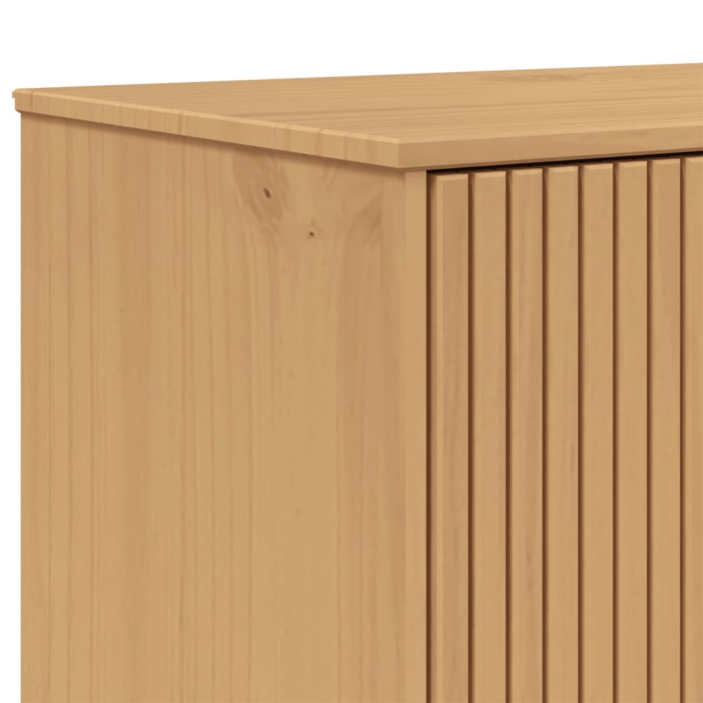 Skap grå og brun OLDEN 85x43x125 cm heltre furu