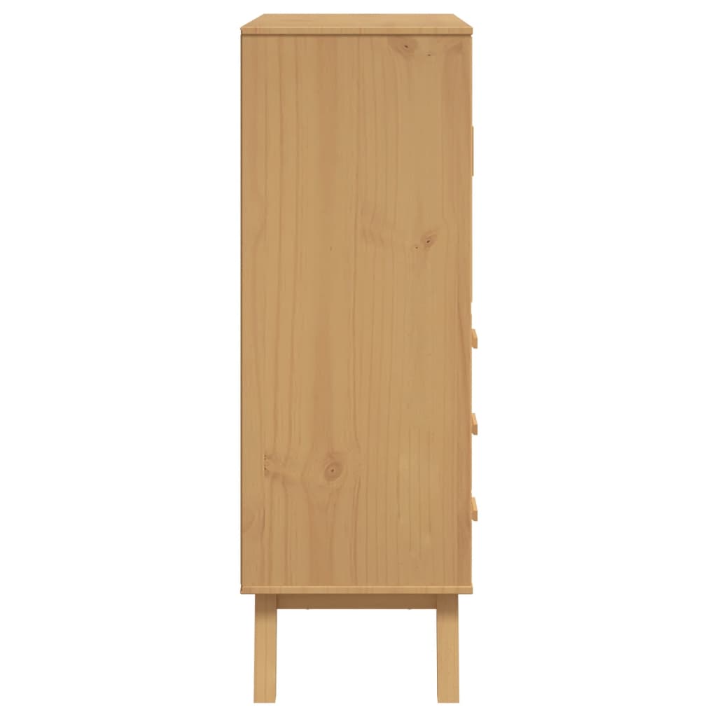 Skap hvit og brun OLDEN 85x43x125 cm heltre furu