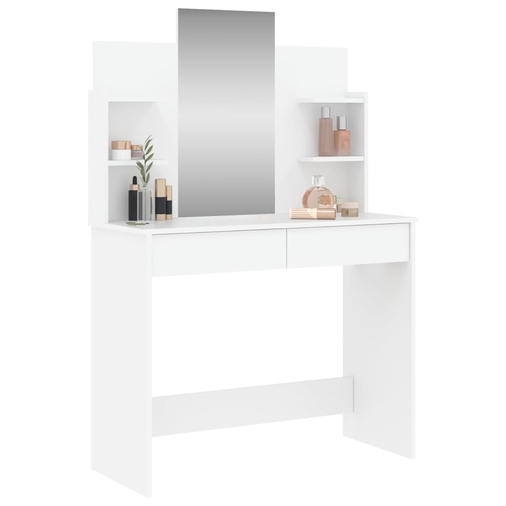Sminkebord Hvit speil 96x39x142 cm