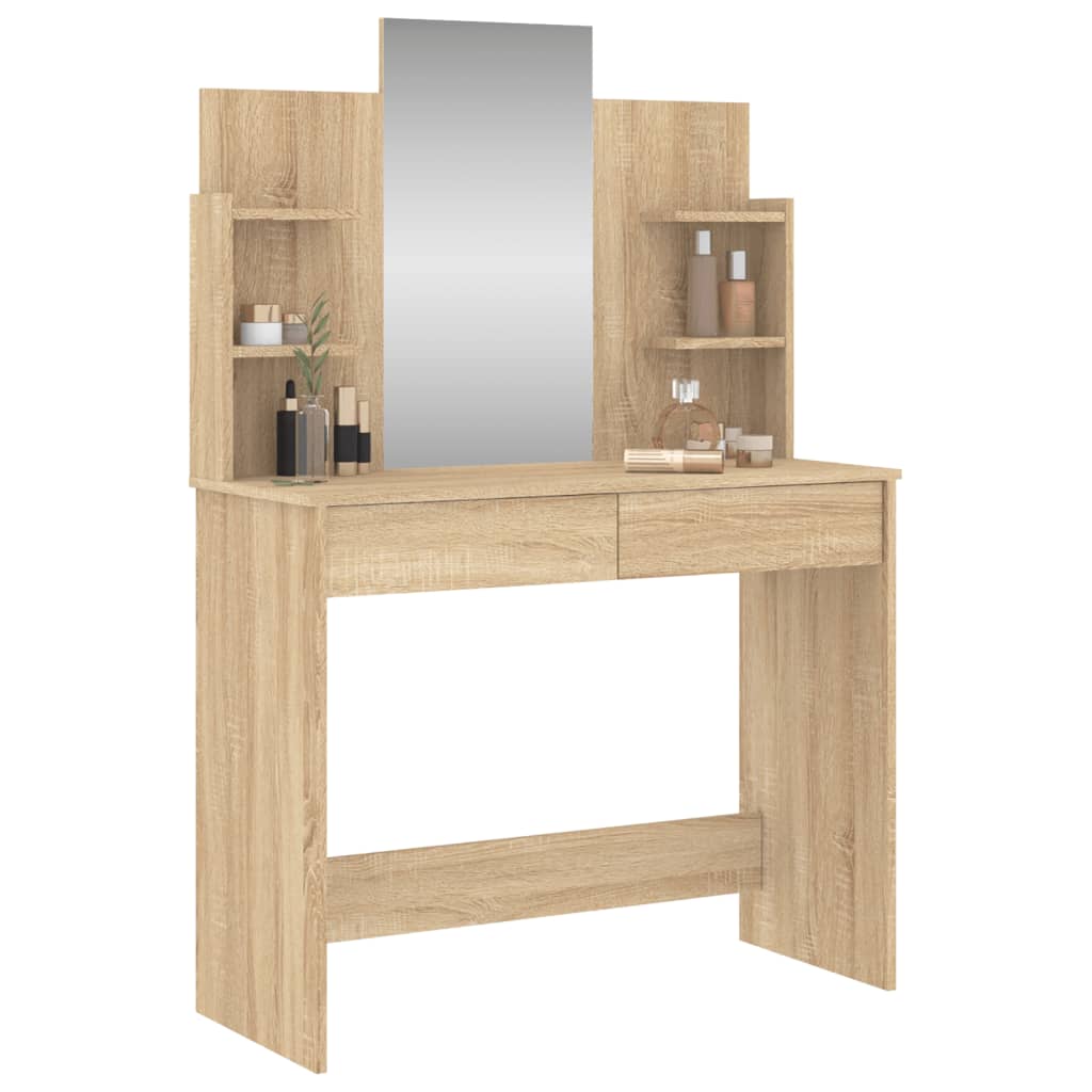 Sminkebord Sonoma Eik speil 96x39x142 cm