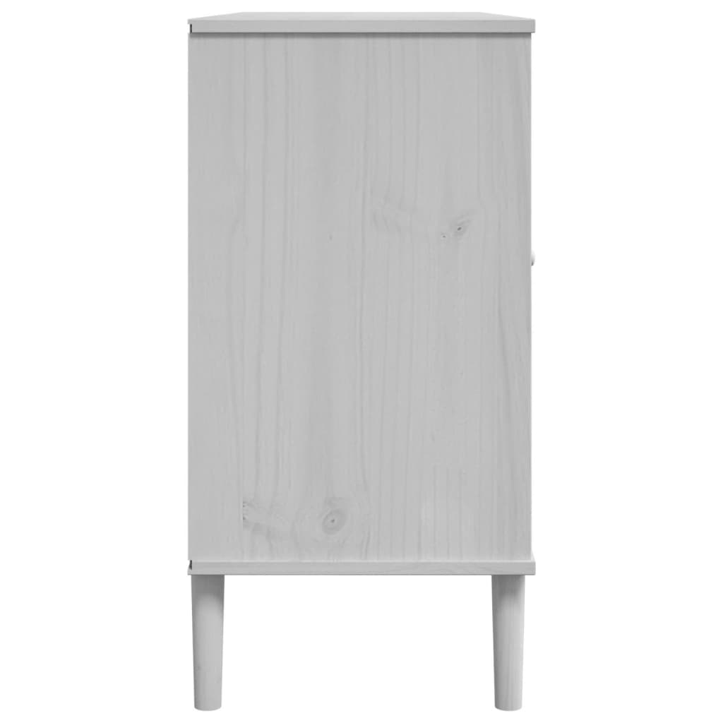 Skjenk Hvit SENJA rotting utseende 112x40x80 cm heltre furu