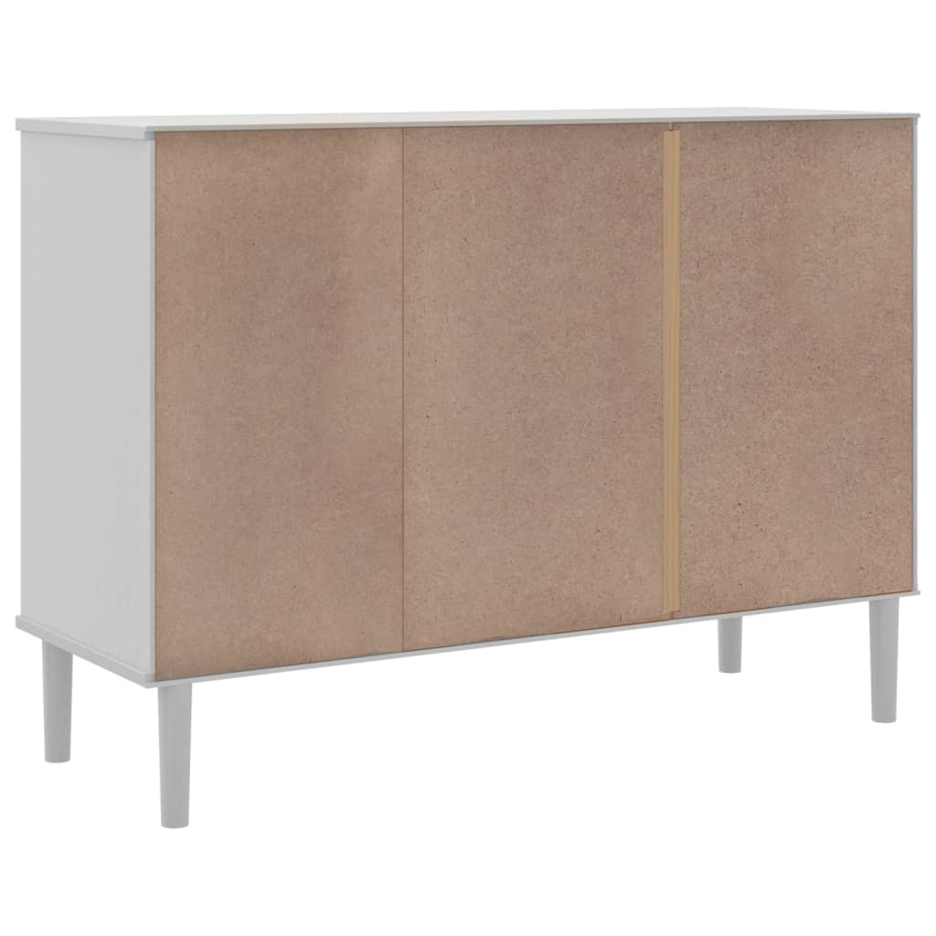 Skjenk Hvit SENJA rotting utseende 112x40x80 cm heltre furu
