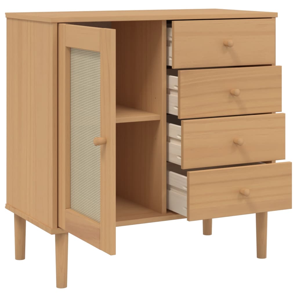 Skjenk Brun SENJA rotting utseende 80x40x80 cm heltre furu