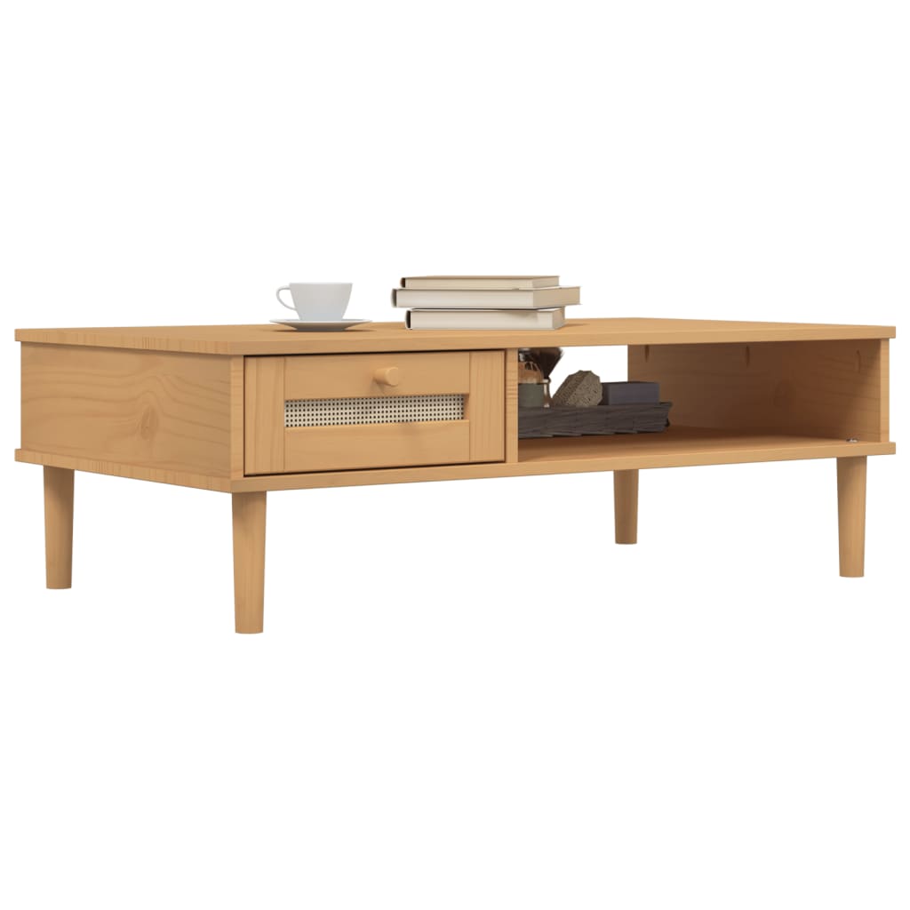 Salongbord Sofabord Tre Heltre SENJA rotting-utseende Brun 100x55x33 cm