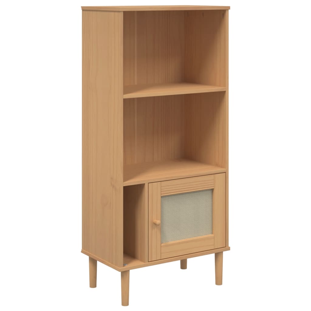Bokhylle Brun SENJA 60x35x130 cm heltre furu