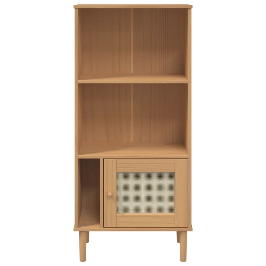 Bokhylle Brun SENJA 60x35x130 cm heltre furu