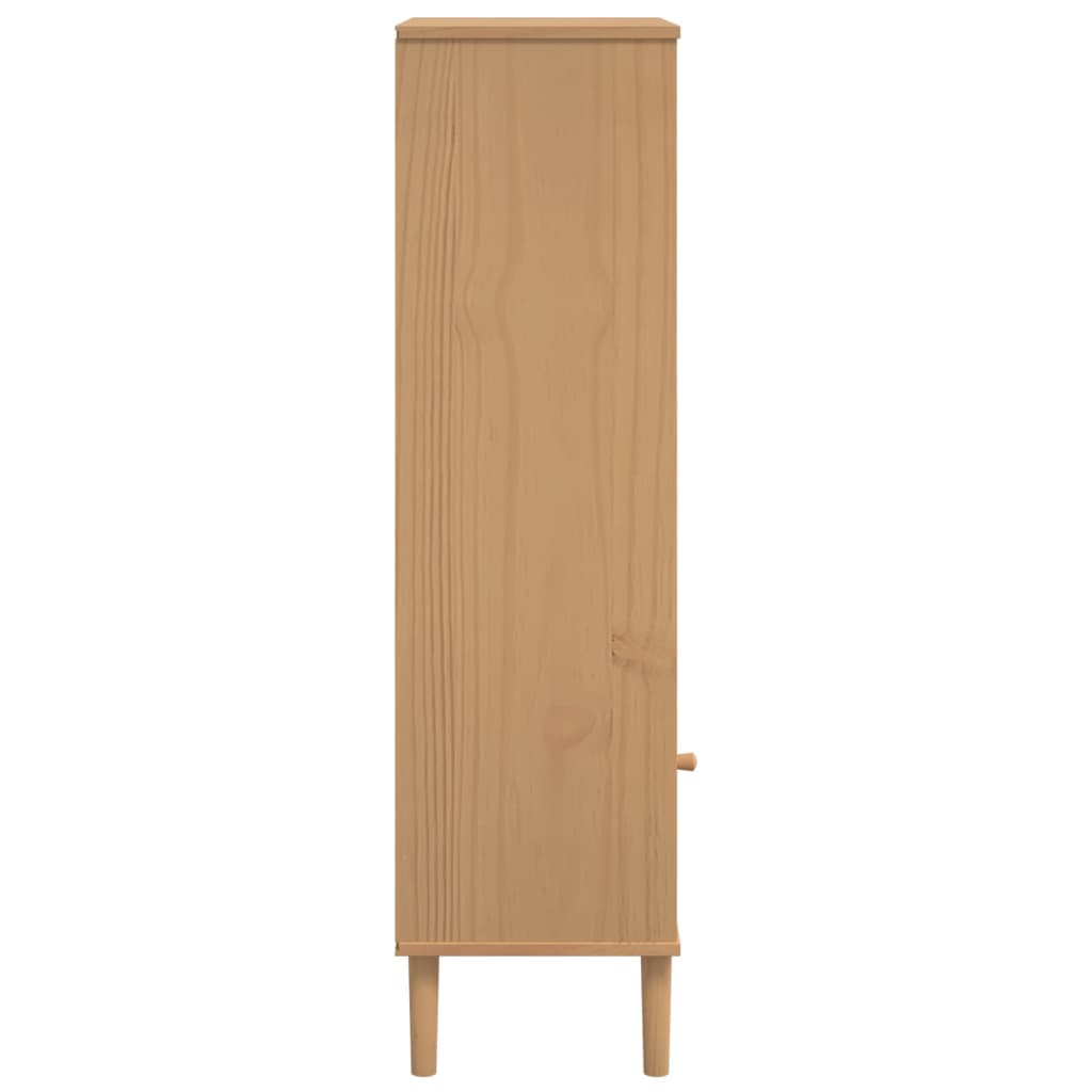 Bokhylle Brun SENJA 60x35x130 cm heltre furu