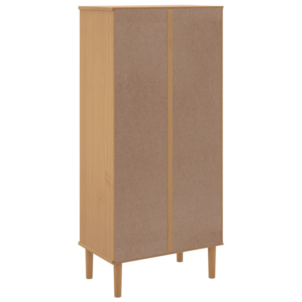 Bokhylle Brun SENJA 60x35x130 cm heltre furu