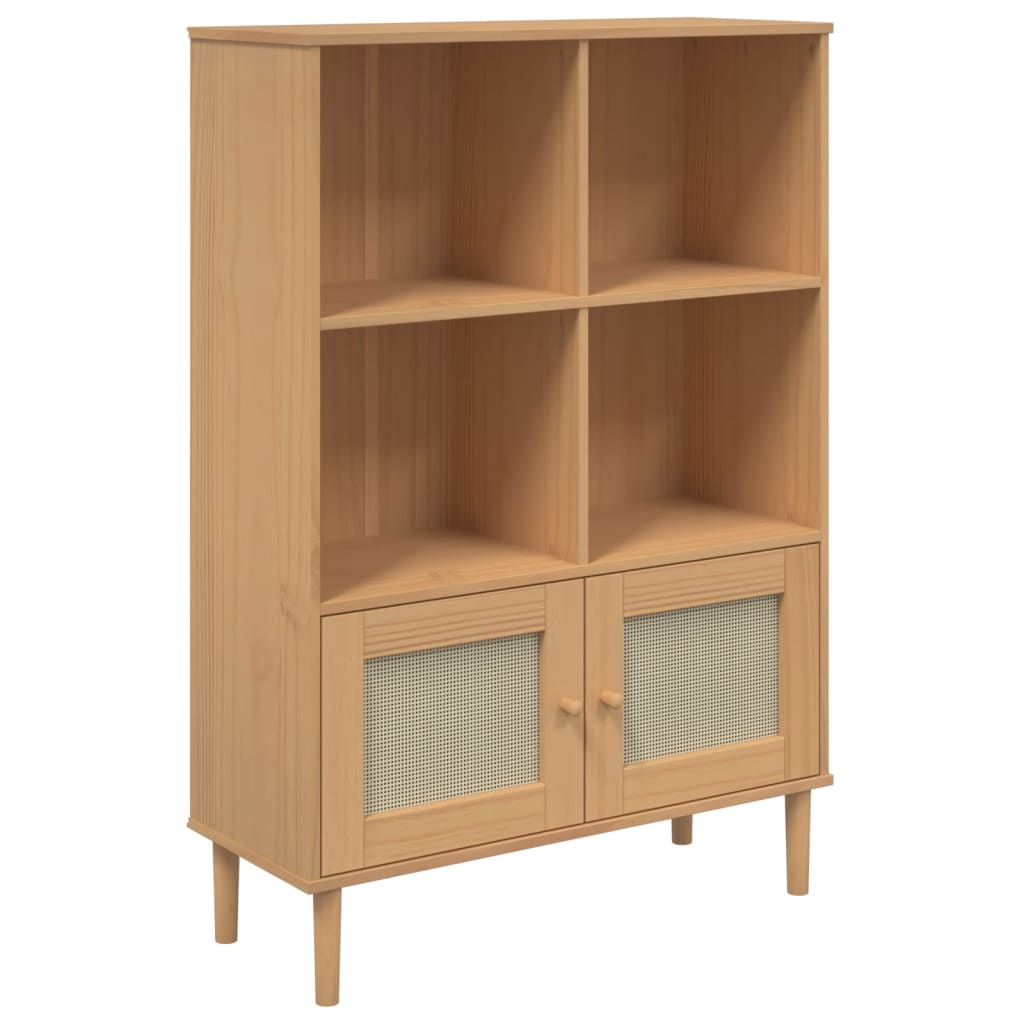 Bokhylle Brun SENJA 90x35x130 cm heltre furu