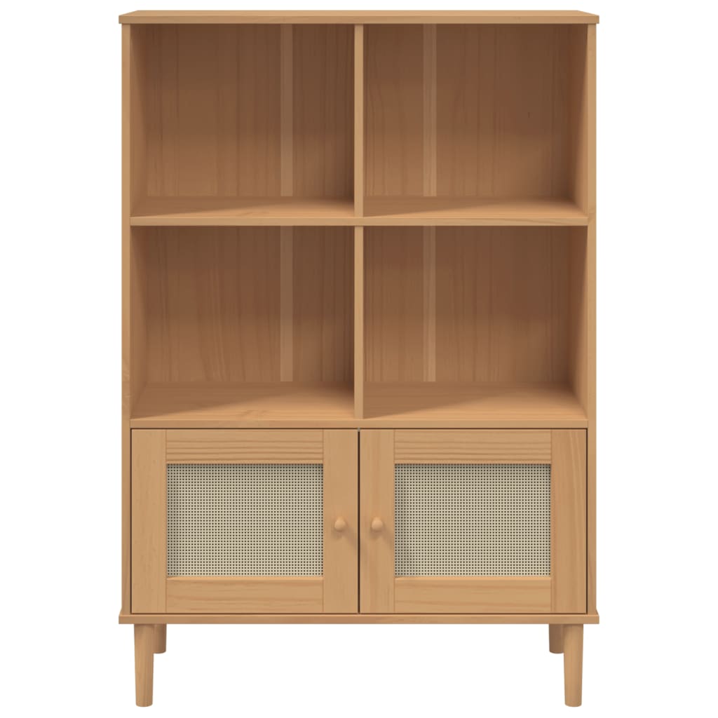 Bokhylle Brun SENJA 90x35x130 cm heltre furu
