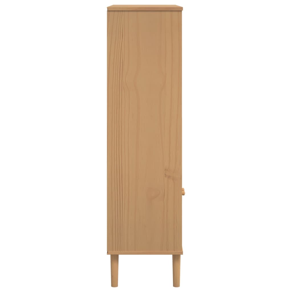 Bokhylle Brun SENJA 90x35x130 cm heltre furu