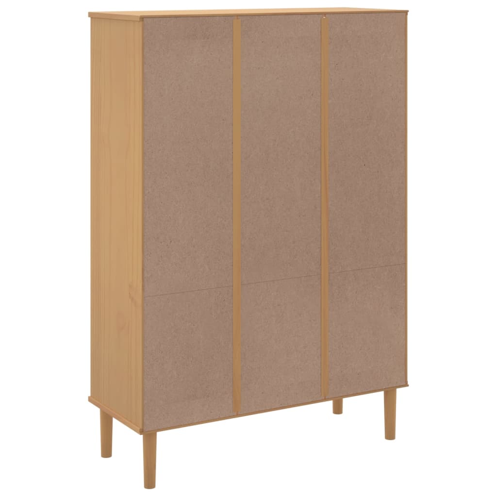 Bokhylle Brun SENJA 90x35x130 cm heltre furu