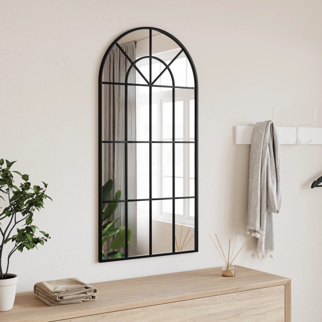 Veggspeil Svart 50x100 cm buet jern