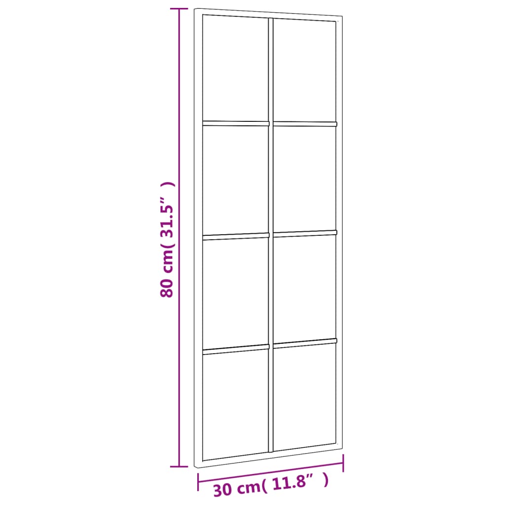 Veggspeil Svart 30x80 cm rektangel jern