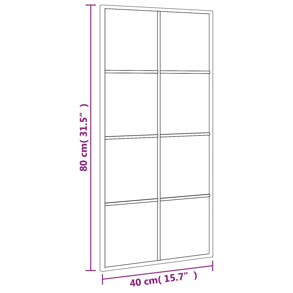 Veggspeil Svart 40x80 cm rektangel jern
