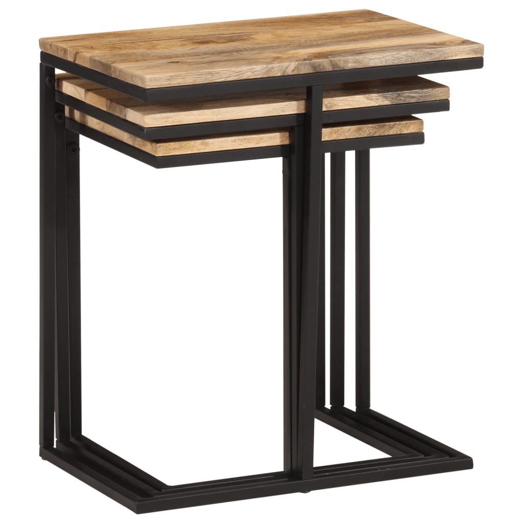 Sidebord Tre Stablebare 3 stk heltre akasie