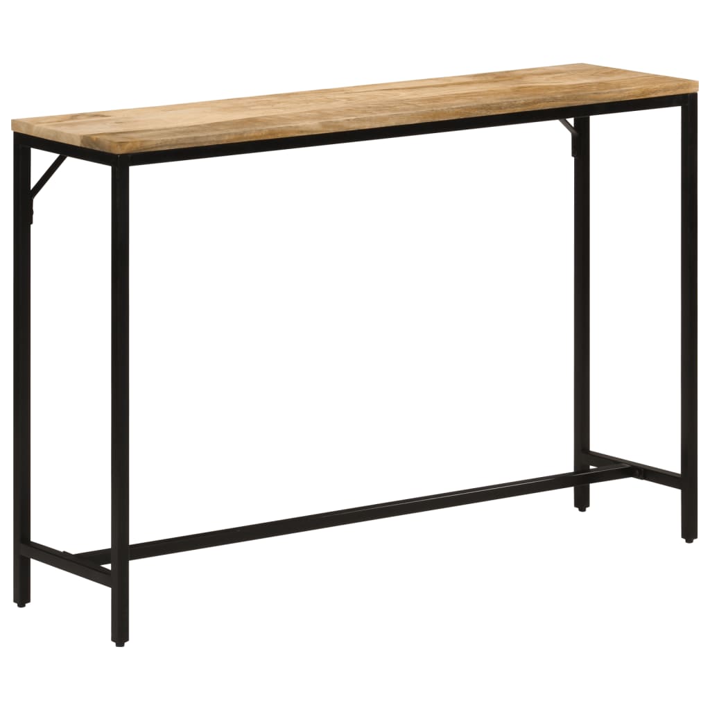 Avlastningsbord Konsollbord Tre 110x30x75 cm grovt heltre mangotre og jern