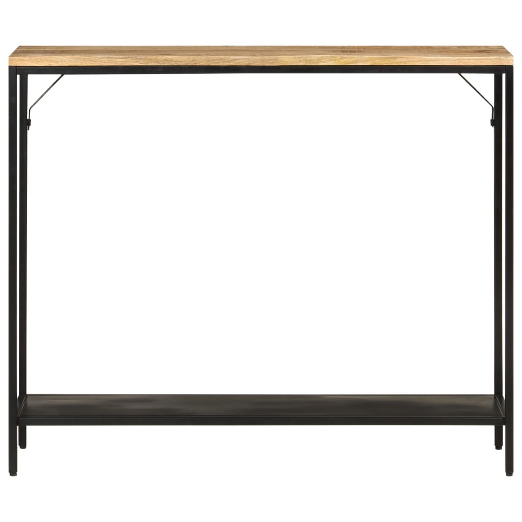 Avlastningsbord Konsollbord Tre 90x30x75 cm grovt heltre mangotre og jern