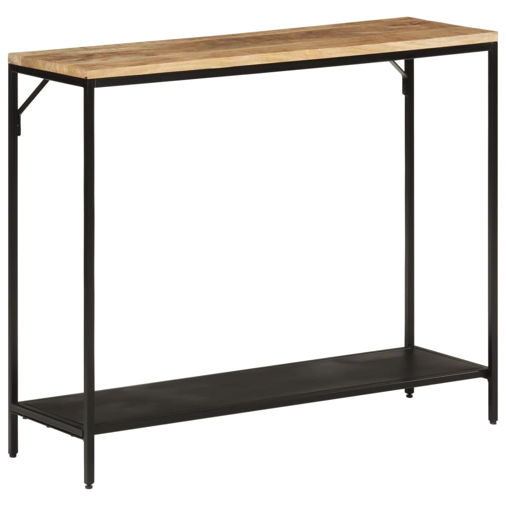 Avlastningsbord Konsollbord Tre 90x30x75 cm grovt heltre mangotre og jern