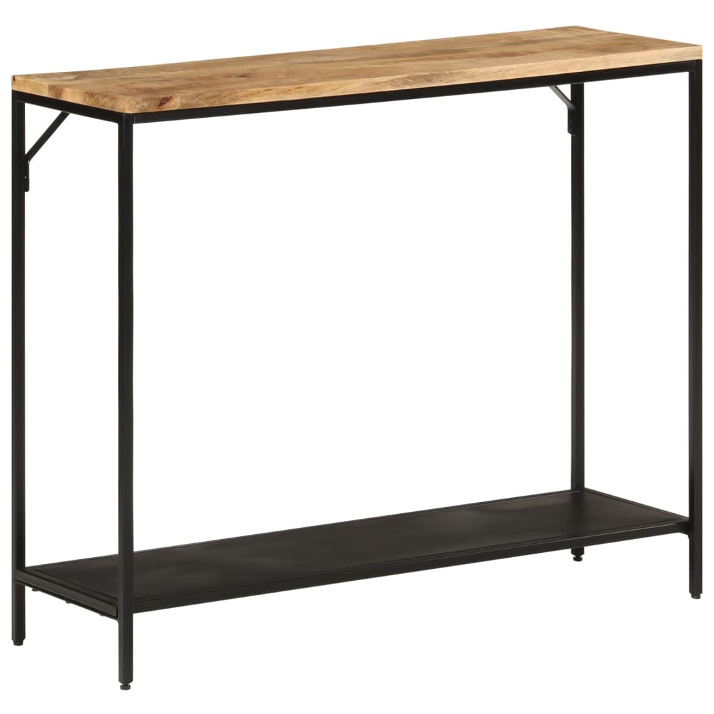 Avlastningsbord Konsollbord Tre 90x30x75 cm grovt heltre mangotre og jern