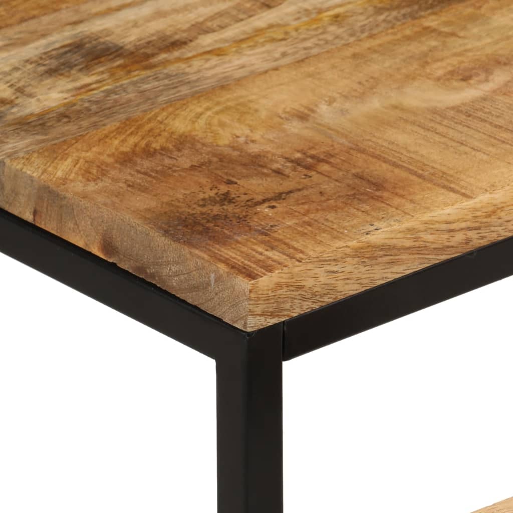 Stablebare salongbord 3 stk grovt heltre mangotre og jern