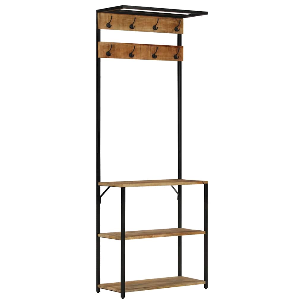 Hallmøbel Klesstativ med skooppbevaring 68x30x182 cm grov heltre mango