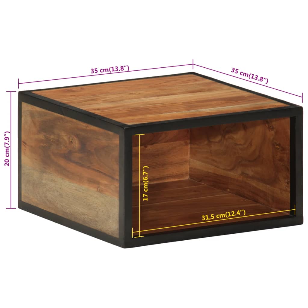 Nattbord Sengbord Tre Veggmontert 35x35x20 cm heltre akasie