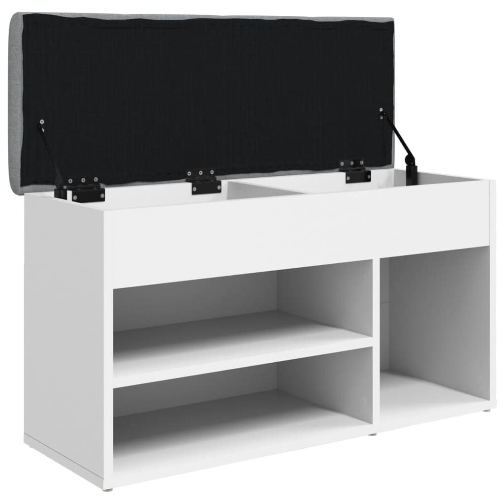 Skoskap Skohylle Skobenk Hvit 82x32x45,5 cm