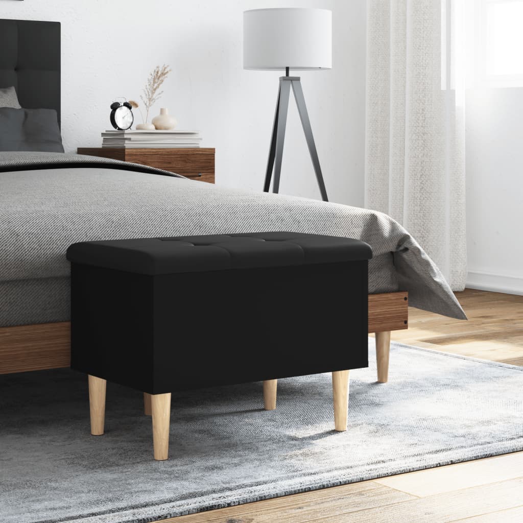 Oppbevaringsbenk Svart 62x42x46 cm