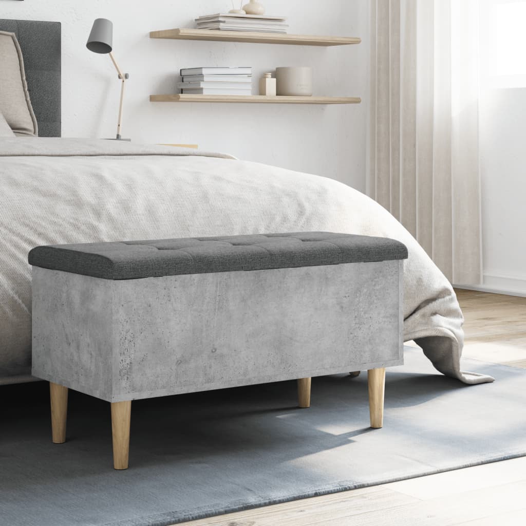 Oppbevaringsbenk Betonggrå 82x42x46 cmr