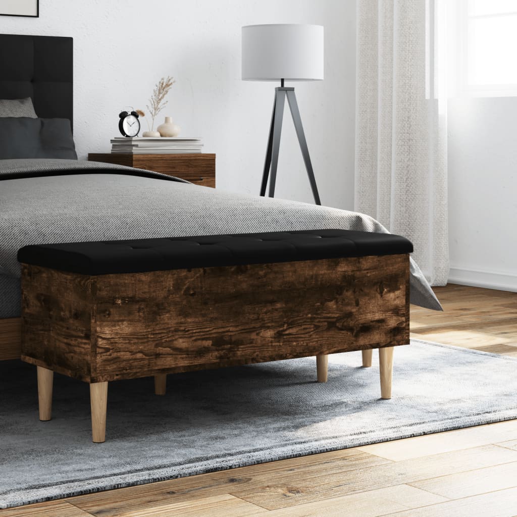 Oppbevaringsbenk Røyk Eik 102x42x46 cm