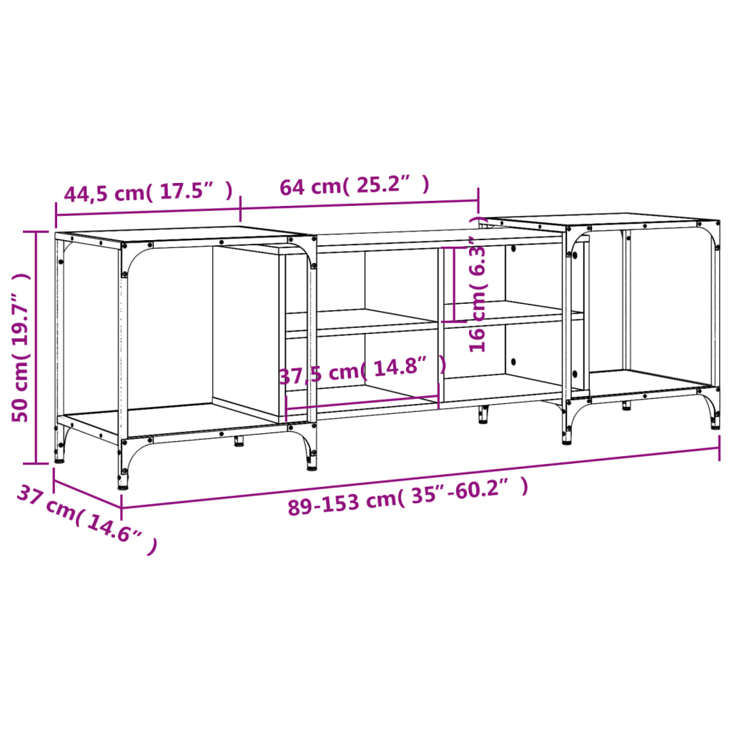 TV-Møbel Svart TV-benk 153x37x50 cm