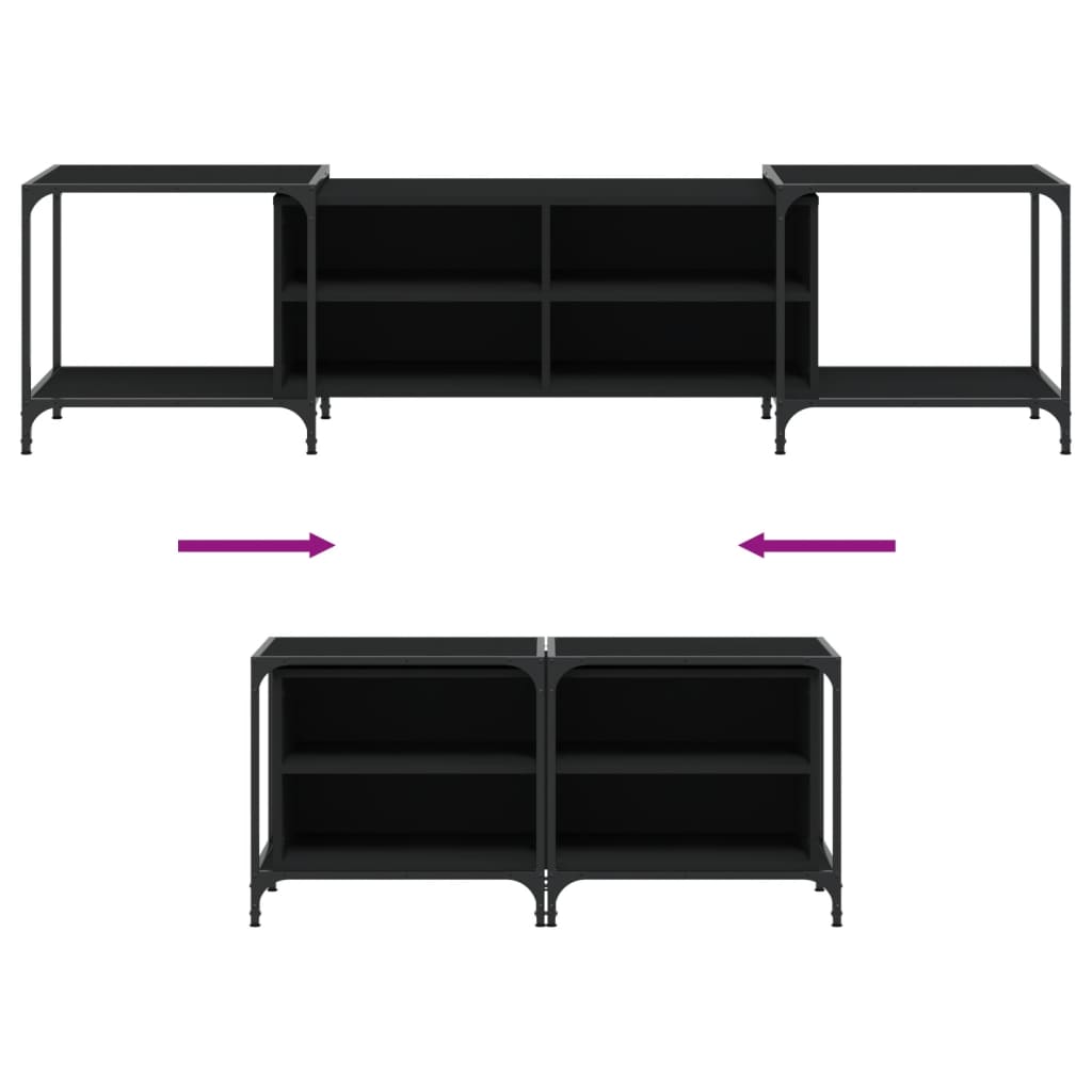 TV-Møbel Svart TV-benk 203x37x50 cm