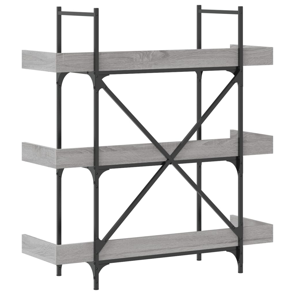 Bokhylle Sonoma Grå 3 etasjer 100x33x108,5 cm