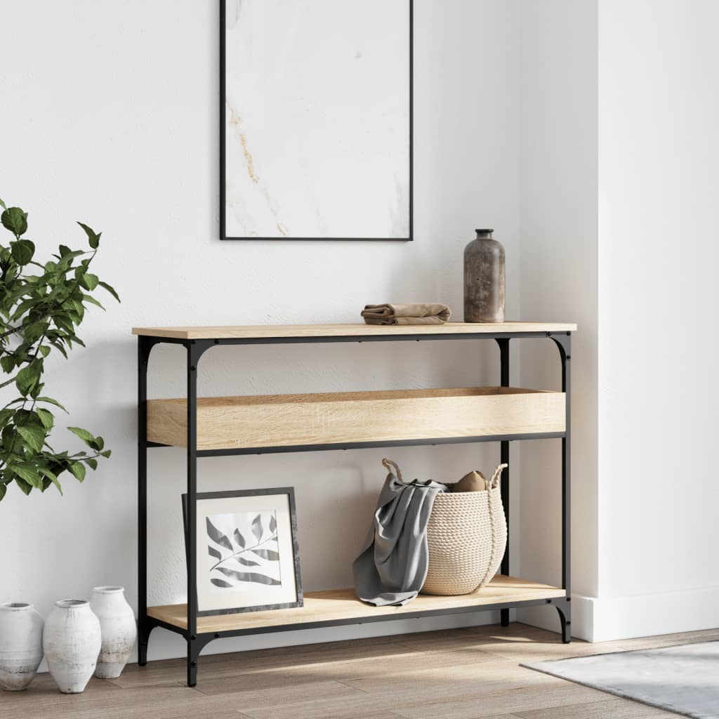 Avlastningsbord Konsollbord Sonoma Eik med hylle 100x29x75 cm