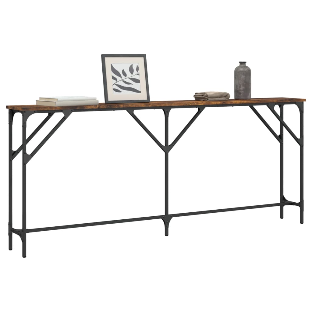 Avlastningsbord Konsollbord Røkt Eik 180x23x75 cm
