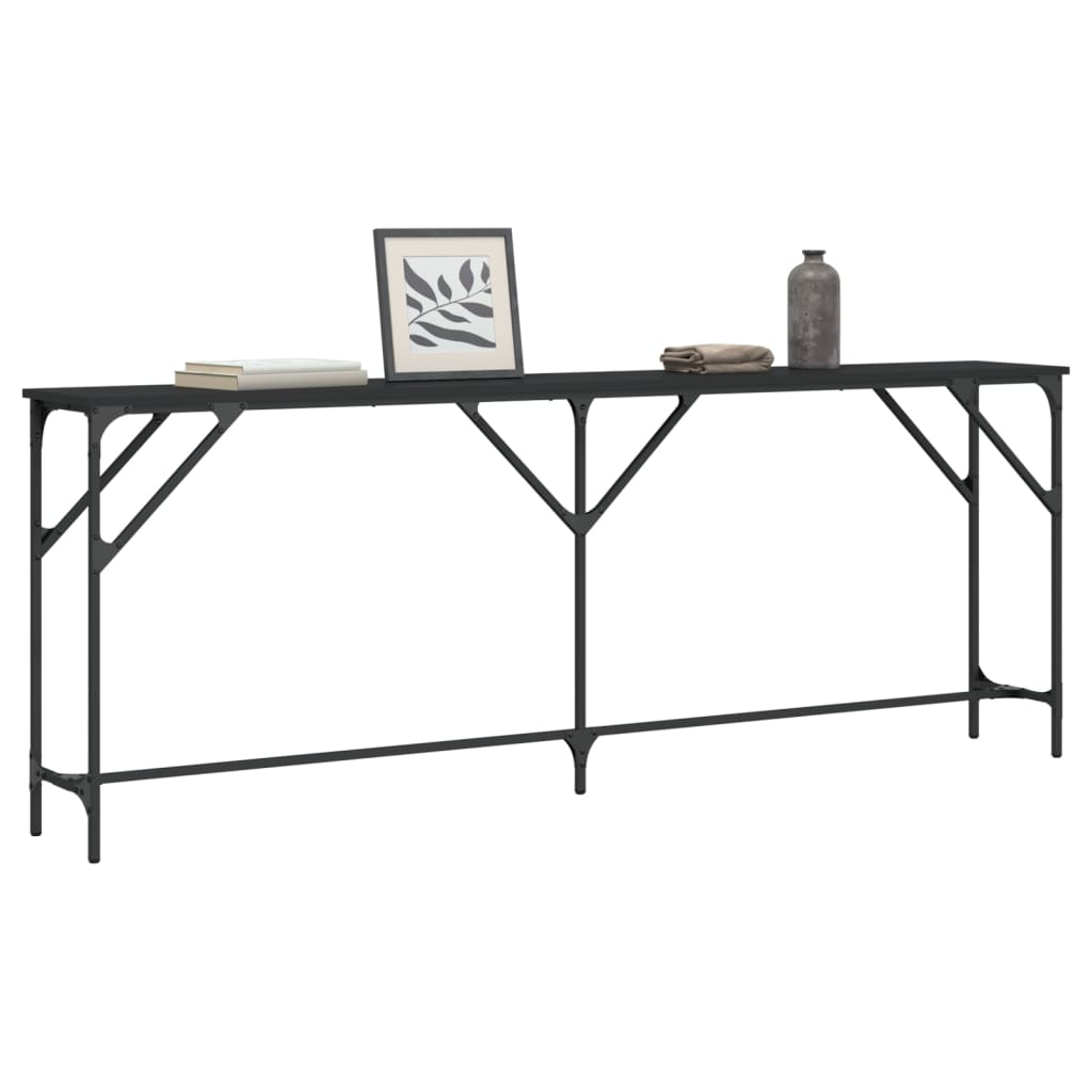 Avlastningsbord Konsollbord Svart 200x29x75 cm