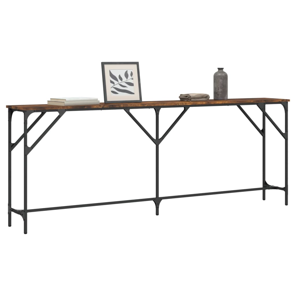 Avlastningsbord Konsollbord Røkt Eik 200x29x75 cm