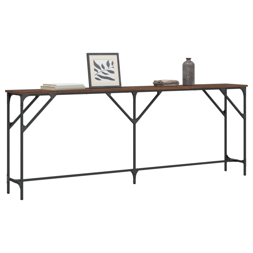 Avlastningsbord konsollbord Brun Eik 200x29x75 cm