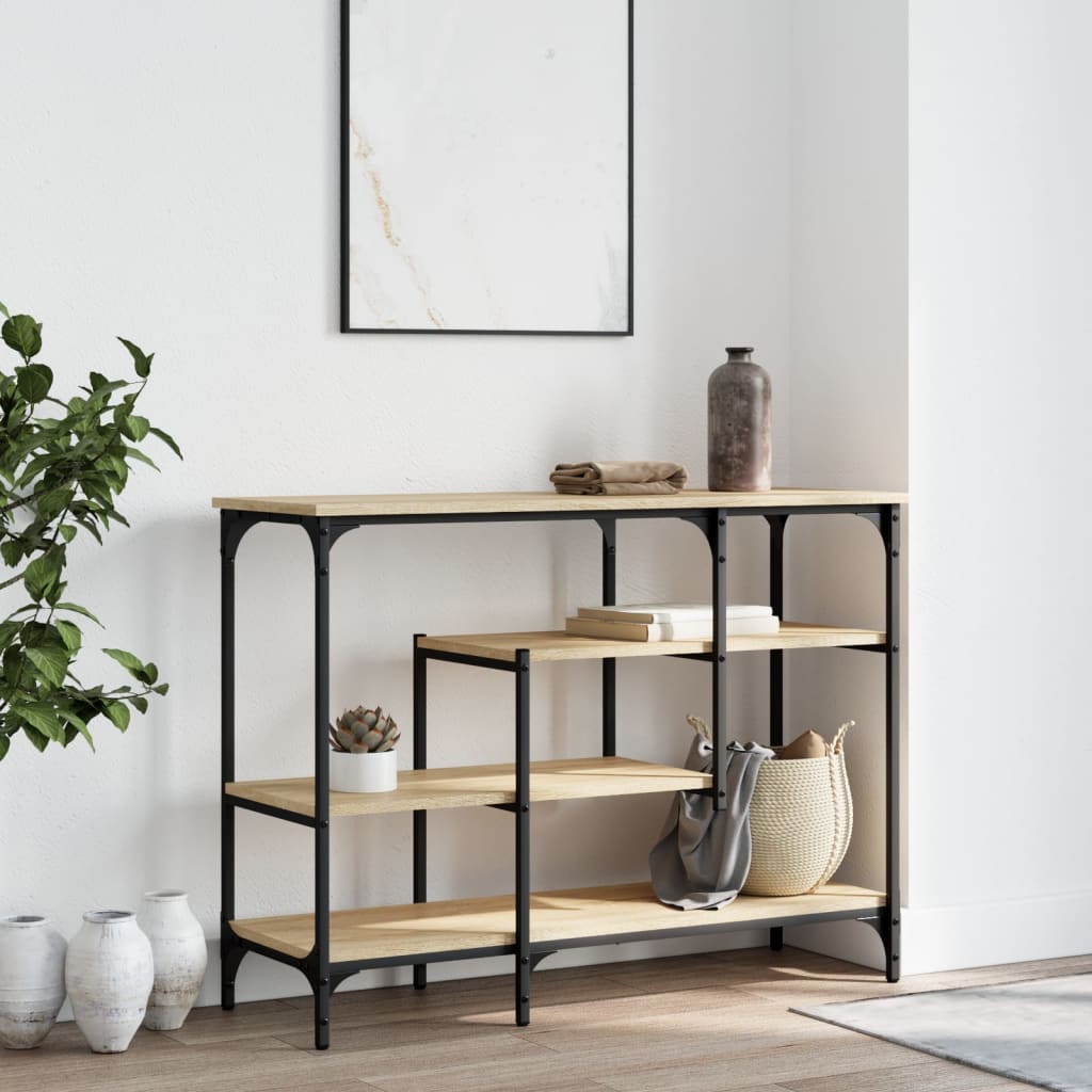 Avlastningsbord Konsollbord Sonoma Eik med hyller 100x35x75 cm