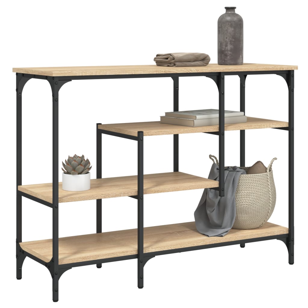 Avlastningsbord Konsollbord Sonoma Eik med hyller 100x35x75 cm