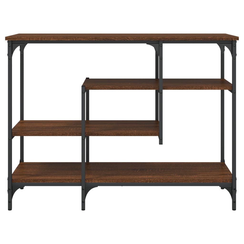 Avlastningsbord konsollbord Brun Eik med hyller 100x35x75 cm