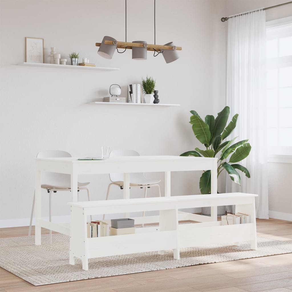 Sittebenk Gangbenk Hvit 160x28x45 cm heltre furu