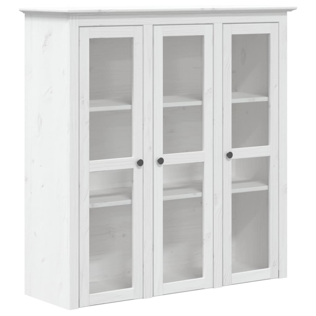 Vitrineskap BODO Hvit 115,5x43x200,5 cm heltre furu