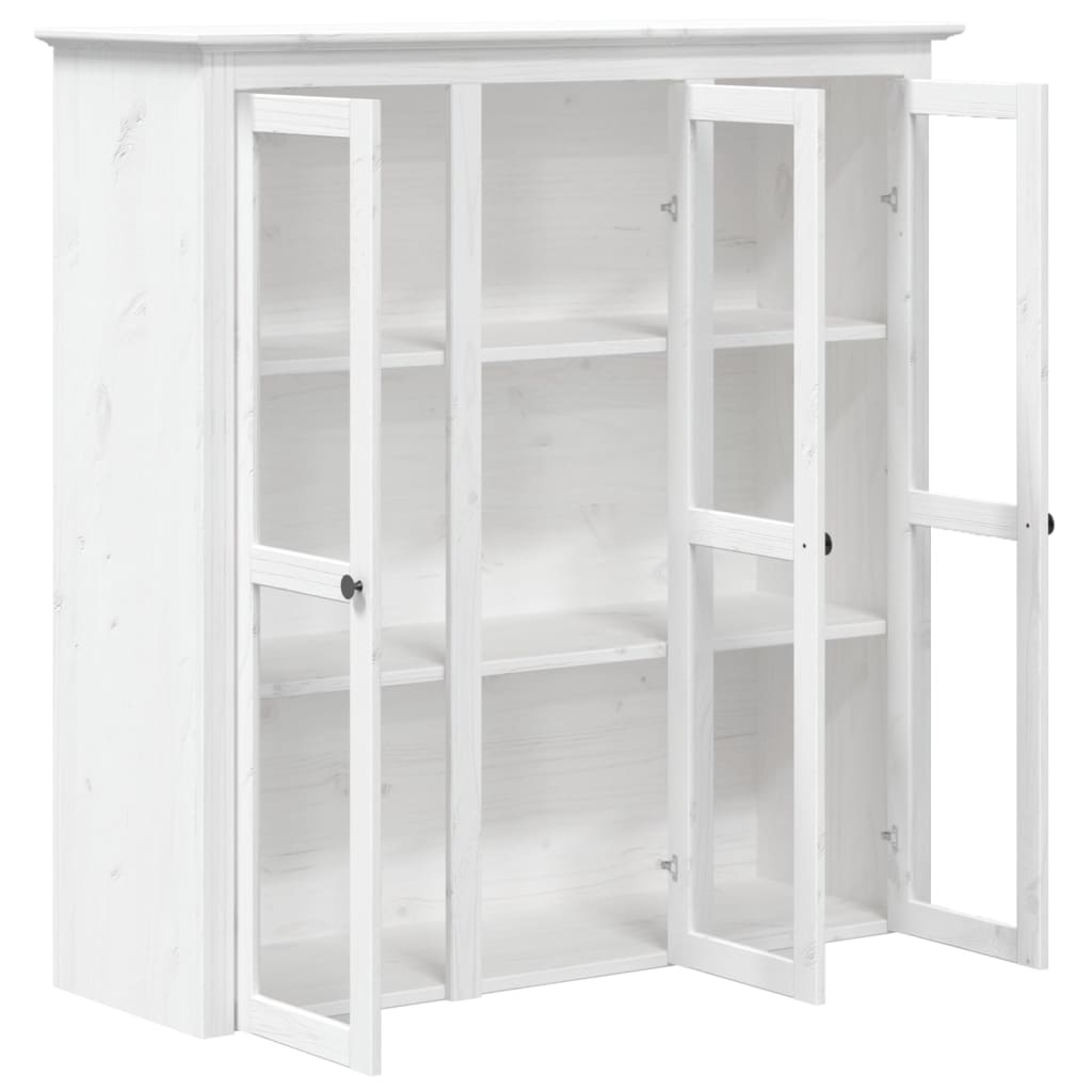 Vitrineskap BODO Hvit 115,5x43x200,5 cm heltre furu