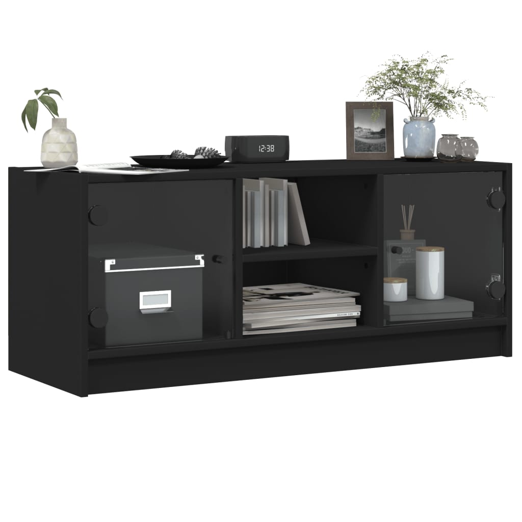TV-Møbel Svart TV-benk med dør 102x37x42 cm