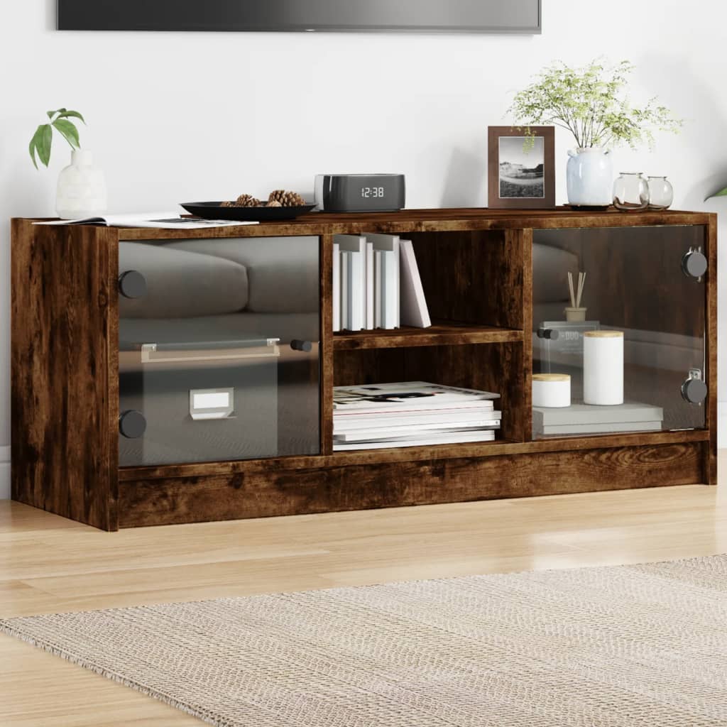 TV-Møbel Røkt EikTV-benk med dør 102x37x42 cm