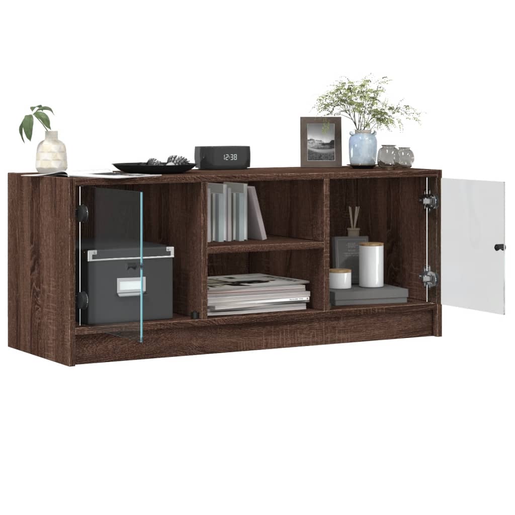 TV-Møbel Brun Eik TV-benk med dør 102x37x42 cm
